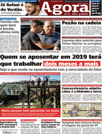 Capa do jornal Agora 30/11/2018