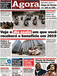 Capa do jornal Agora 31/12/2018