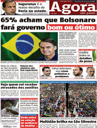 Capa do jornal Agora 01/01/2019