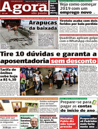 Capa do jornal Agora 07/01/2019