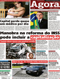 Capa do jornal Agora 11/01/2019