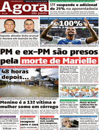 Capa do jornal Agora 13/03/2019