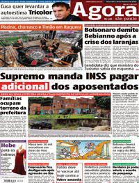 Capa do jornal Agora 19/02/2019