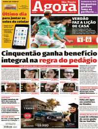 Capa do jornal Agora 03/11/2019