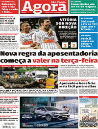 Capa do jornal Agora 07/11/2019