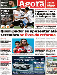 Capa do jornal Agora 08/08/2019