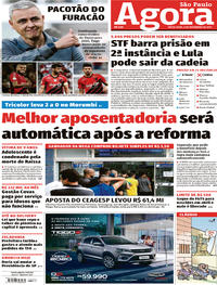 Capa do jornal Agora 08/11/2019
