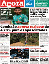 Capa do jornal Agora 09/08/2019