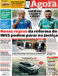 Capa do jornal Agora 09/10/2019