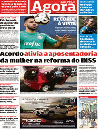Capa do jornal Agora 13/06/2019