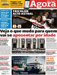 Capa do jornal Agora 14/10/2019