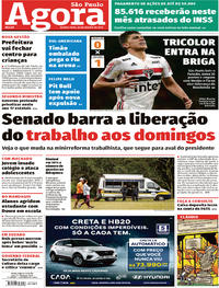 Capa do jornal Agora 22/08/2019