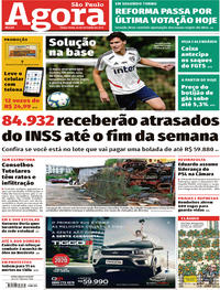 Capa do jornal Agora 22/10/2019