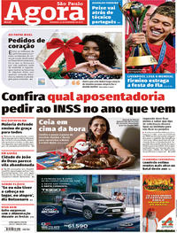 Capa do jornal Agora 22/12/2019