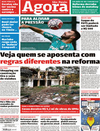 Capa do jornal Agora 23/07/2019