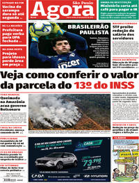 Capa do jornal Agora 23/08/2019