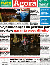Capa do jornal Agora 25/12/2019
