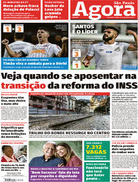 Capa do jornal Agora 29/07/2019