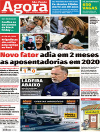 Capa do jornal Agora 29/11/2019