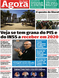 Capa do jornal Agora 29/12/2019