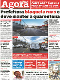 Capa do jornal Agora 01/05/2020