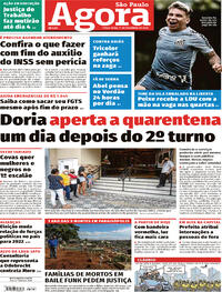 Capa do jornal Agora 01/12/2020