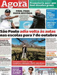 Capa do jornal Agora 08/08/2020