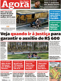 Capa do jornal Agora 14/07/2020