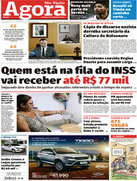 Capa do jornal Agora 18/01/2020