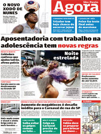 Capa do jornal Agora 22/02/2020