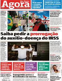 Capa do jornal Agora 22/06/2020