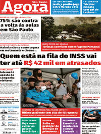 Capa do jornal Agora 27/09/2020