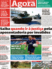 Capa do jornal Agora 11/08/2021