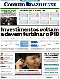 Capa do jornal Correio Braziliense 02/12/2017