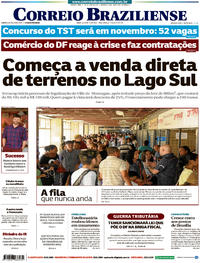 Capa do jornal Correio Braziliense 08/08/2017