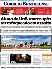 Capa do jornal Correio Braziliense 08/12/2017