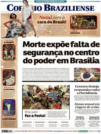 Capa do jornal Correio Braziliense 09/12/2017