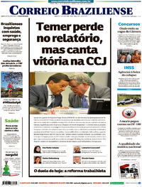 Capa do jornal Correio Braziliense 11/07/2017