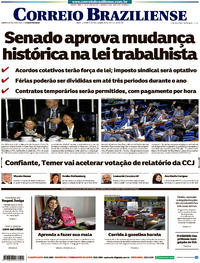 Capa do jornal Correio Braziliense 12/07/2017