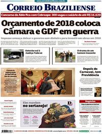 Capa do jornal Correio Braziliense 15/12/2017