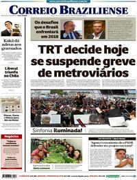 Capa do jornal Correio Braziliense 18/12/2017