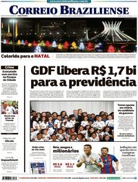 Capa do jornal Correio Braziliense 23/12/2017