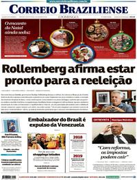 Capa do jornal Correio Braziliense 24/12/2017