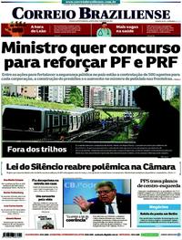 Capa do jornal Correio Braziliense 01/03/2018