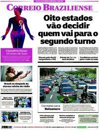 Capa do jornal Correio Braziliense 01/10/2018