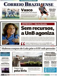Capa do jornal Correio Braziliense 02/04/2018