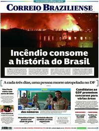 Capa do jornal Correio Braziliense 03/09/2018
