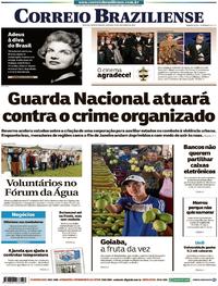 Capa do jornal Correio Braziliense 05/03/2018