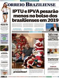 Capa do jornal Correio Braziliense 06/11/2018