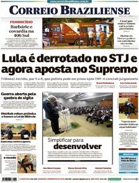 Capa do jornal Correio Braziliense 07/03/2018